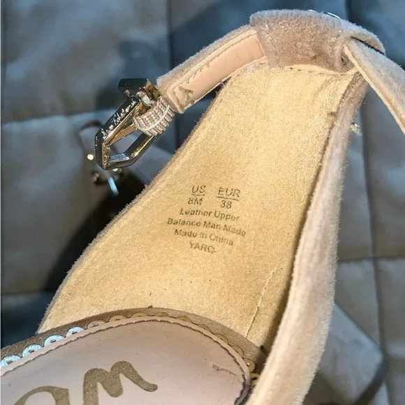 Yaro - Sam Edelman Women's Tan Block Heel Sandals size 8 - Picture 5 of 6